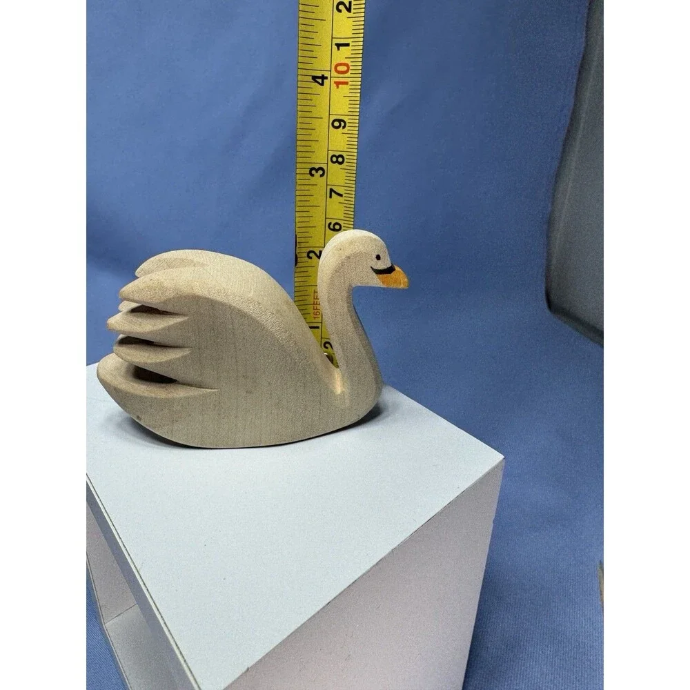 Ostheimer Wood Swan Hand Painted Made In Germany, Stamped VTG